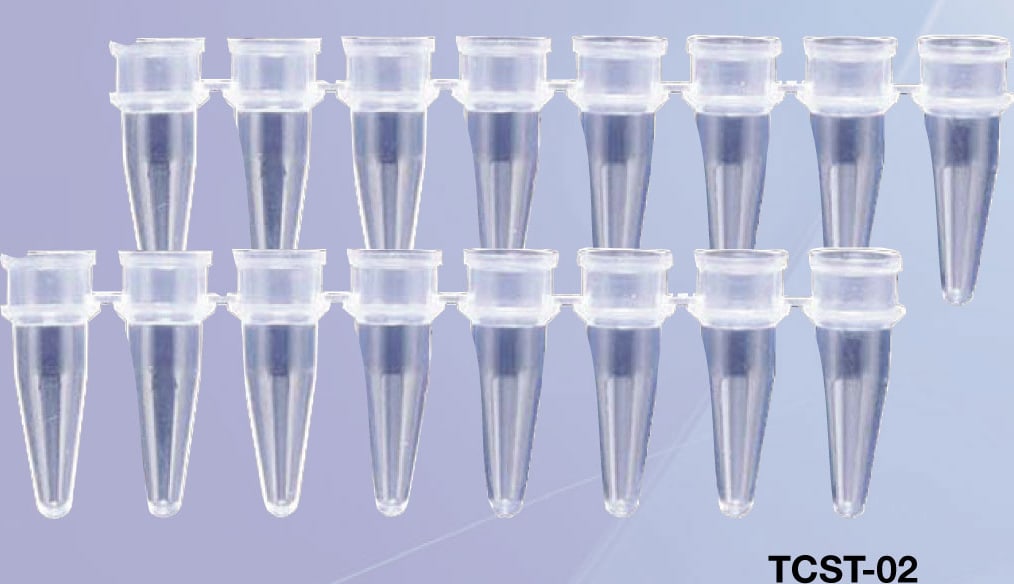 Labnet International TCST-02 0.2 ml Tube Strips, 8 Tubes Per Strip, 125 Strips