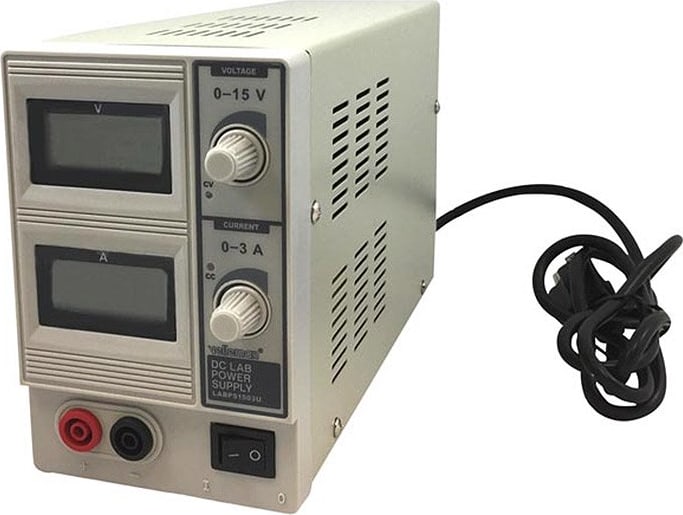 Velleman LABPS1503U - DC Lab Power Supply 0-15 VDC / 0-3 A Max with Dual LCD Display