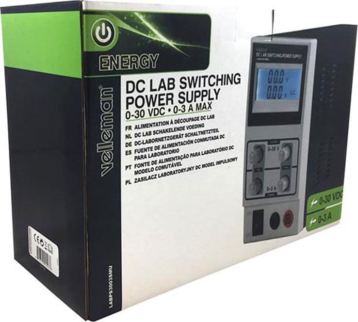 Velleman LABPS3003SMU - DC LAB Switching Mode Power Supply 0-30 VDC / 0-3 Max with LCD Display