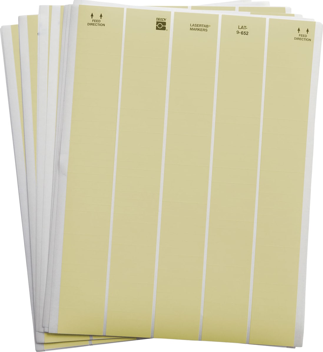 Brady LAT-9-652-10 - Labels, Polyimide, Amber, Matte, 0.25'H X 1.5'W, 53 Sheets/Pk, LaserTab Series