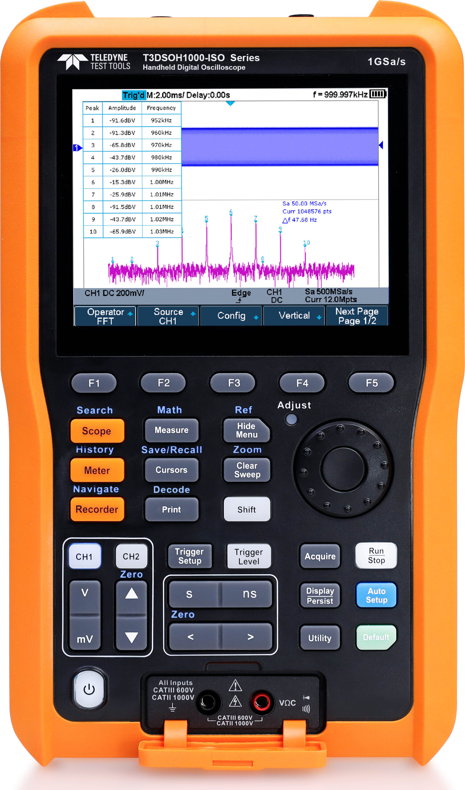 Teledyne Lecroy T3DSOH1102-ISO - Handheld Oscilloscope (100 MHz, Isolated Inputs)