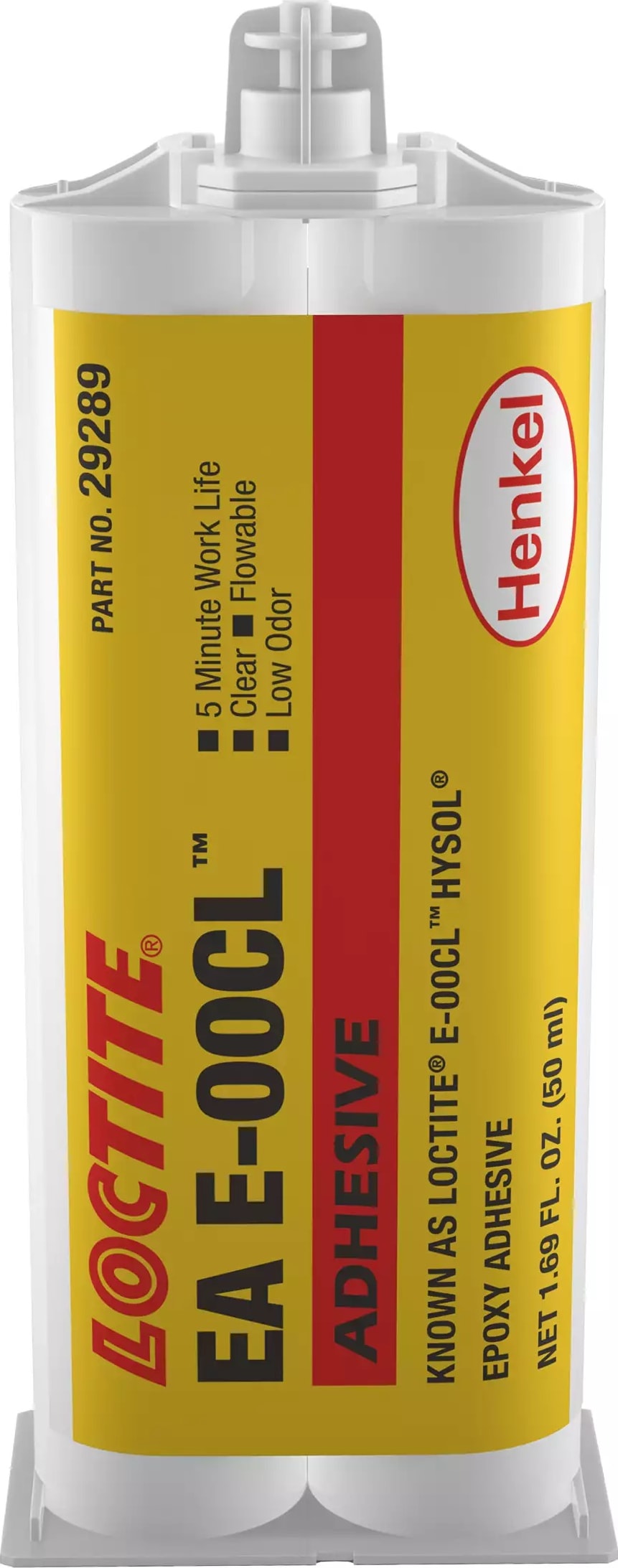 Loctite E-00CL HYSOL - Structural Epoxy Adhesive, Clear, 50mL Dual Cartridge