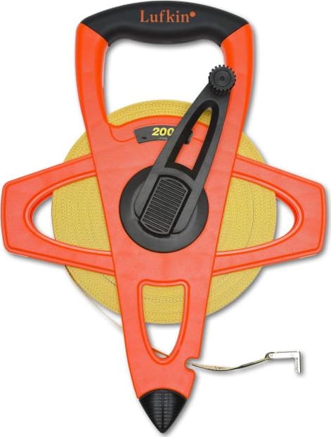 Crescent Lufkin FE200 - Measuring Tape, Fiberglass, Open Reel, 0.5in x 200ft