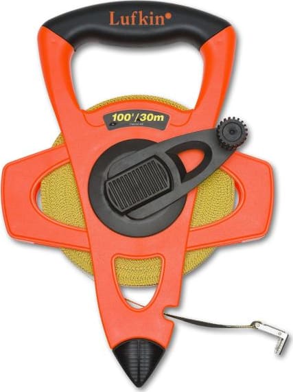 Crescent Lufkin FM030CME - Measuring Tape, Fiberglass, SAE/Metric, Dual Sided, 0.5in x 100ft