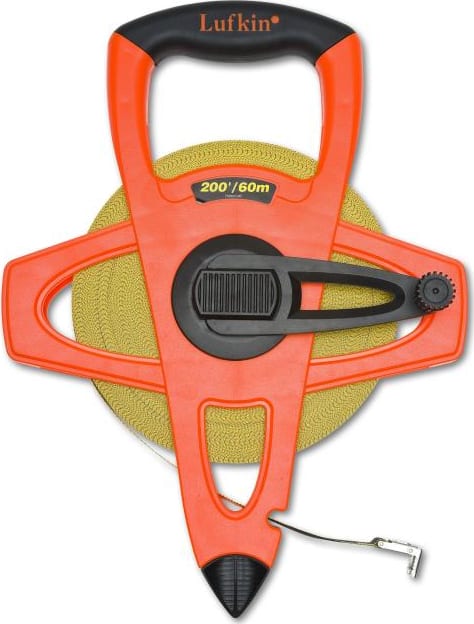 Crescent Lufkin FM060CME - Measuring Tape, Fiberglass, Hi-Viz Orange, 0.5in x 200ft