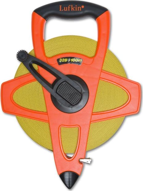 Crescent Lufkin FM100CME - Measuring Tape, Fiberglass, Hi Viz Orange, 0.5in x 330ft