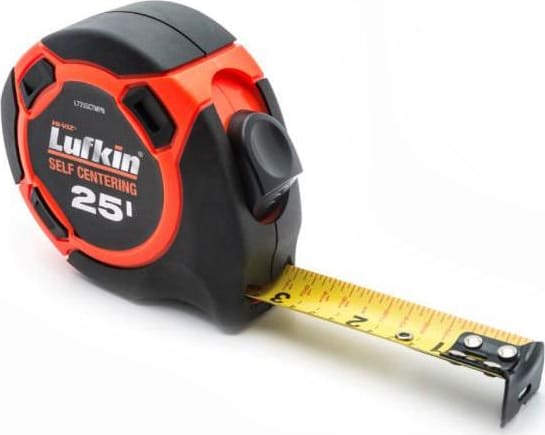Crescent Lufkin L725SCTMPN - 1' x 25' Self-Centering Yellow Clad Tape Measure