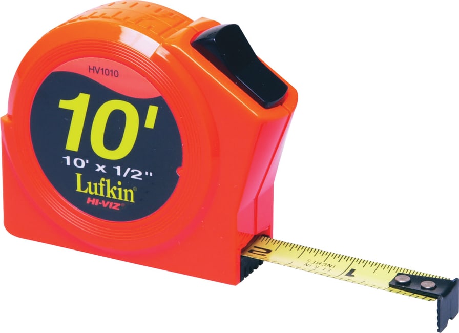 Crescent Lufkin PHV1010N - Measuring Tape, P1000 Series, Power Return, Yellow Clad, A1 Blade, PHV, 1/2in x 10ft