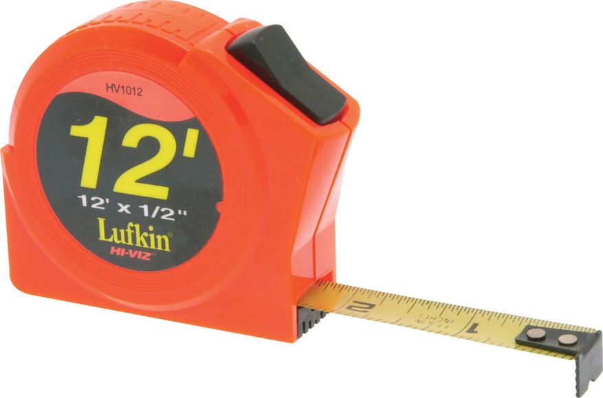 Crescent Lufkin PHV1012N - Tape Measure, 1/2'x12', Power Return, Yellow Clad, A1, PHV, P1000 Series