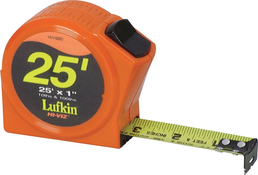 Crescent Lufkin PHV1425DN - Tape Measure, 6.75' OAL, Steel, Carded, Toggle Lock, P1000 Series