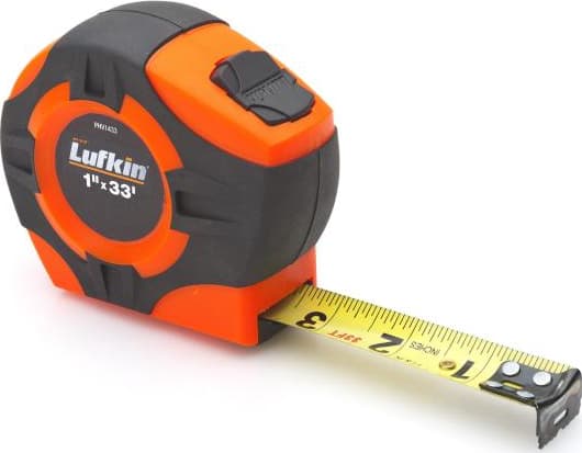 Crescent Lufkin PHV1433N - Measuring Tape, P1000 Series, Hi-Viz, PHV, Yellow Clad, A5, Orange, 1in x 33ft