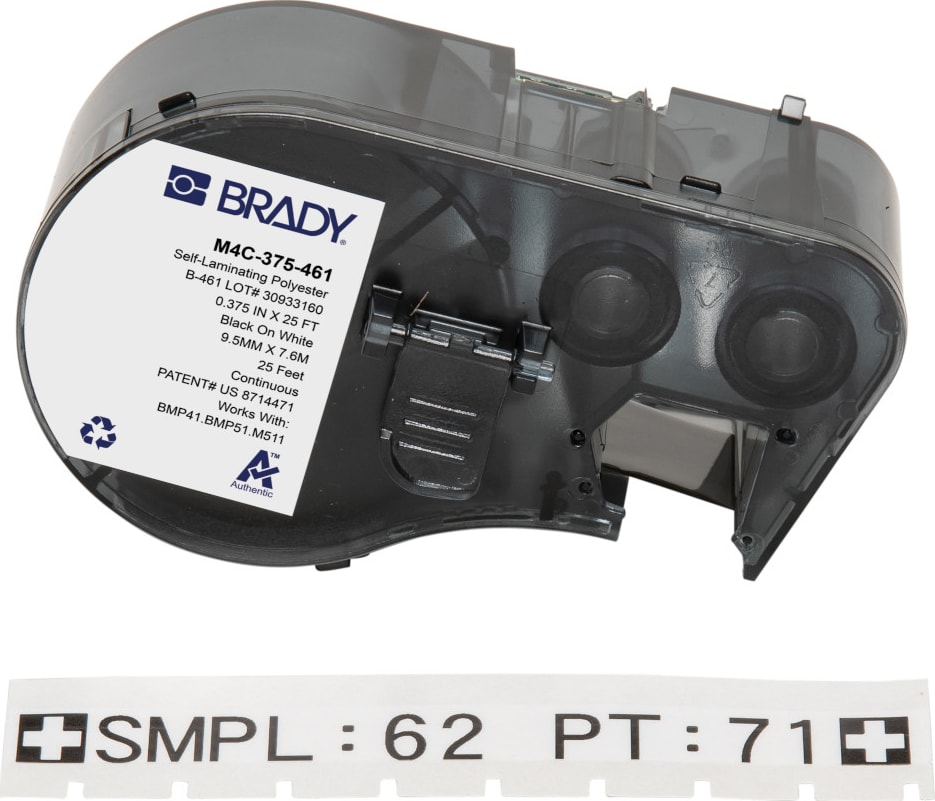 Brady M4C-375-461 - Polyester Labels, Cryogenic, for BMP41 and M5 Printers, Black on White