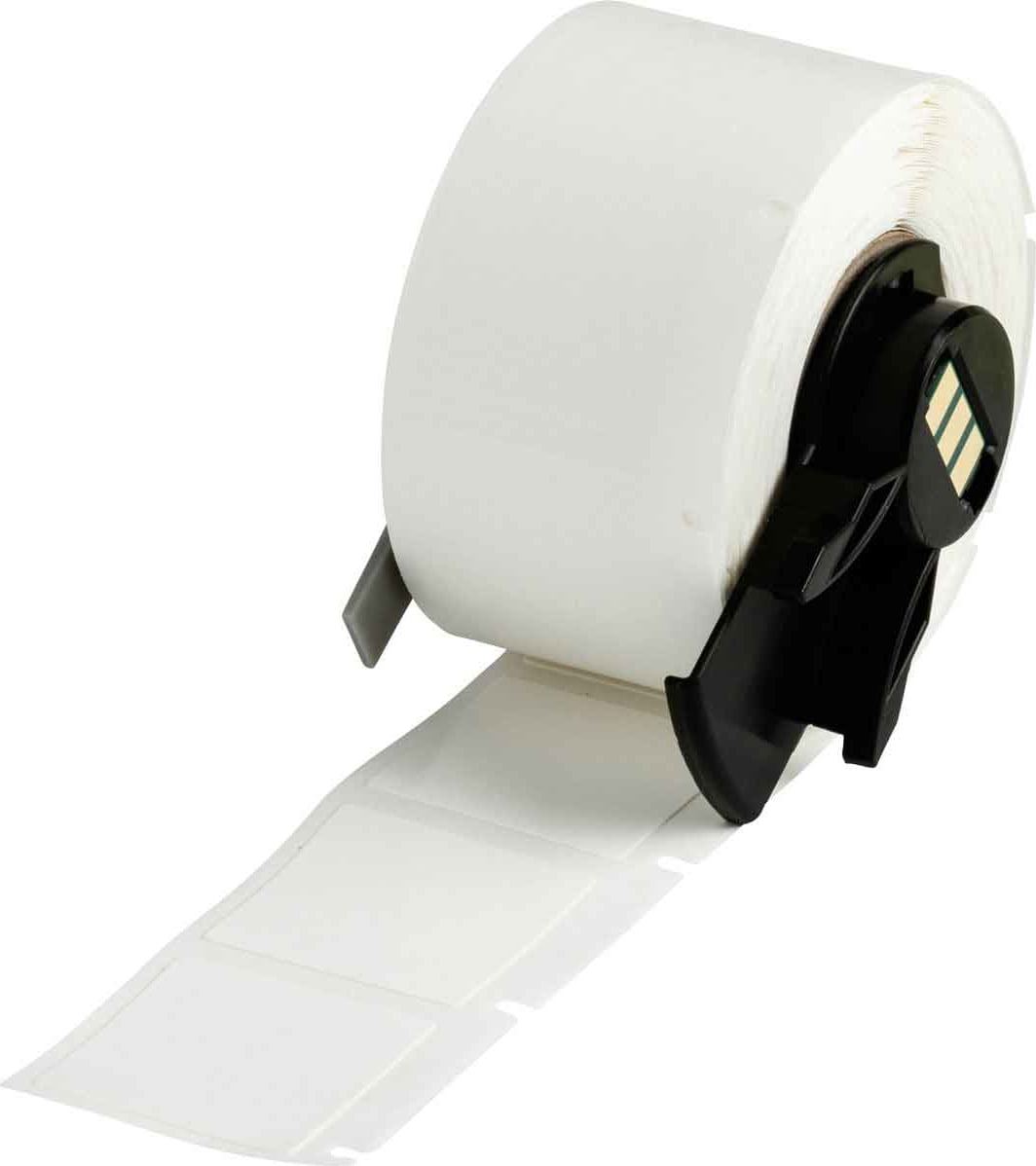 Brady M6-19-498 - Labels, Repositionable, Repositionable Rubber, White, Semi-gloss, Vinyl Cloth