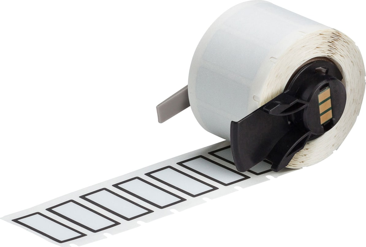 Brady M6-24-428-BK - Labels, Heat Resistant, Metallic, Acrylic Adhesive, Light Gray, Matte, Polyester
