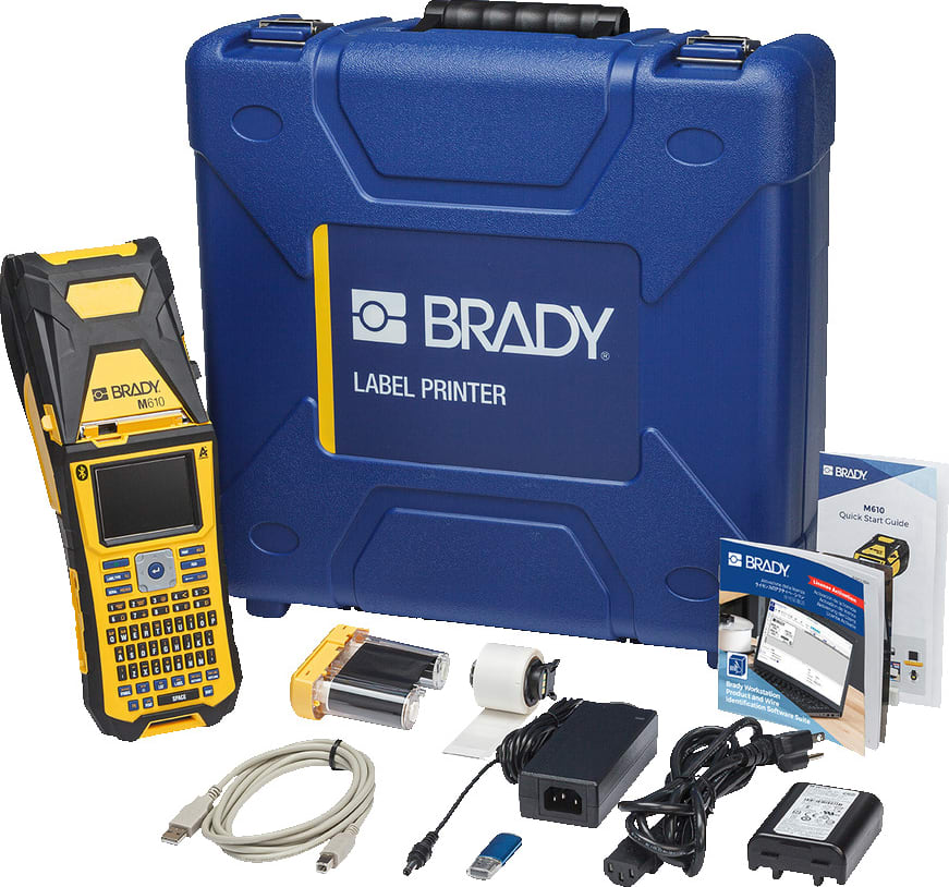 Brady M610-B-PWID - Label Maker with Workstation, M610, Bluetooth Handheld, PWID Software, Hard Case