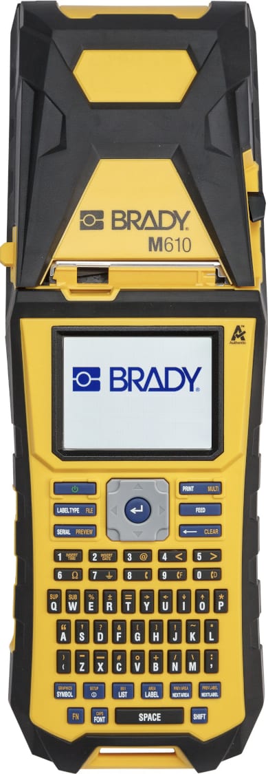 Brady M610 - M610 Label Maker, Handheld, 300 dpi, Single Color, 2' Tape