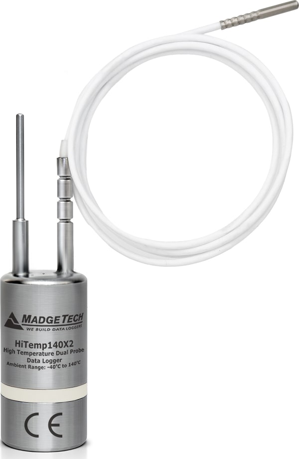 MadgeTech HiTemp140X2-TD-FP-6 - High Temperature Dual Probe Data Logger