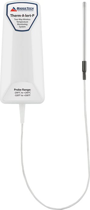 MadgeTech THERM-A-LERT-P - Two Way Wireless Temperature Data Logger with RTD Probe and glycol bottle