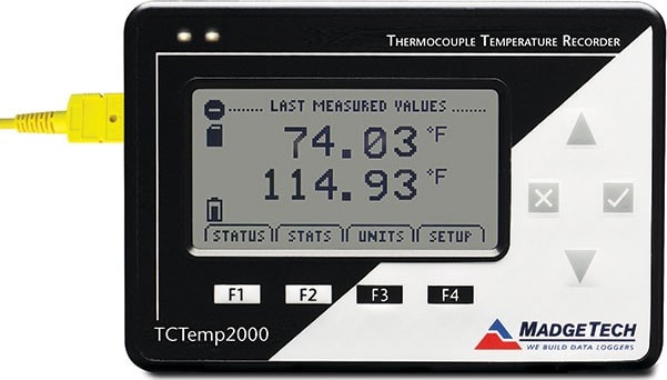 MadgeTech TCTemp2000 - Thermocouple-based temperature data logger with LCD for real-time monitoring