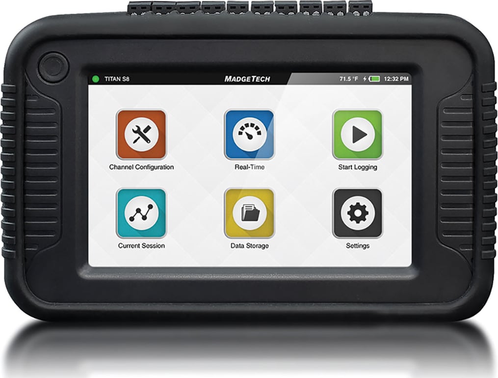 MadgeTech Titan S8 - 8 Channel, Portable Data Acquisition Logger with 5 inch Touch Screen