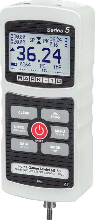 Mark-10 M5-012 - Digital Force gauge, 0.12 lbF / 2 ozF / 50 gF / 0.5 N / 500 mN