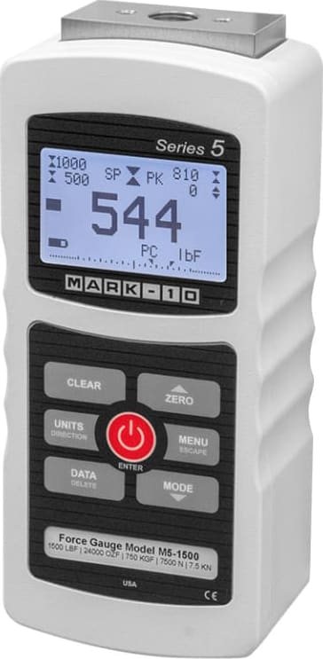 Mark-10 M5-1000 - Digital Force gauge, 1000 lbF / 16000 ozF / 500 kgF / 5000 N / 5 kN