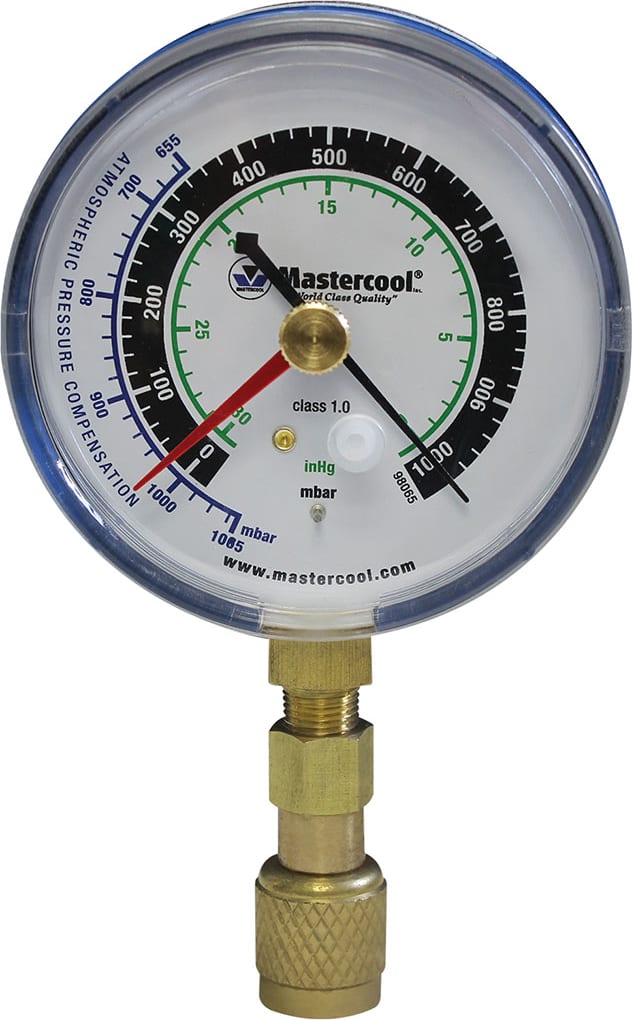 Mastercool 98066 - Analog Vacuum Gauge, 1/4' Flare Female Swivel Nut Connection