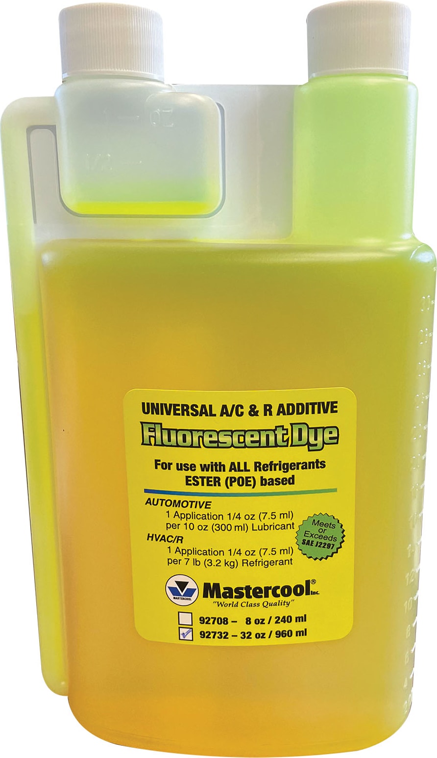 Mastercool 92732 - Standard Universal UV A/C Dye - 32oz Bottle (128 Applications)