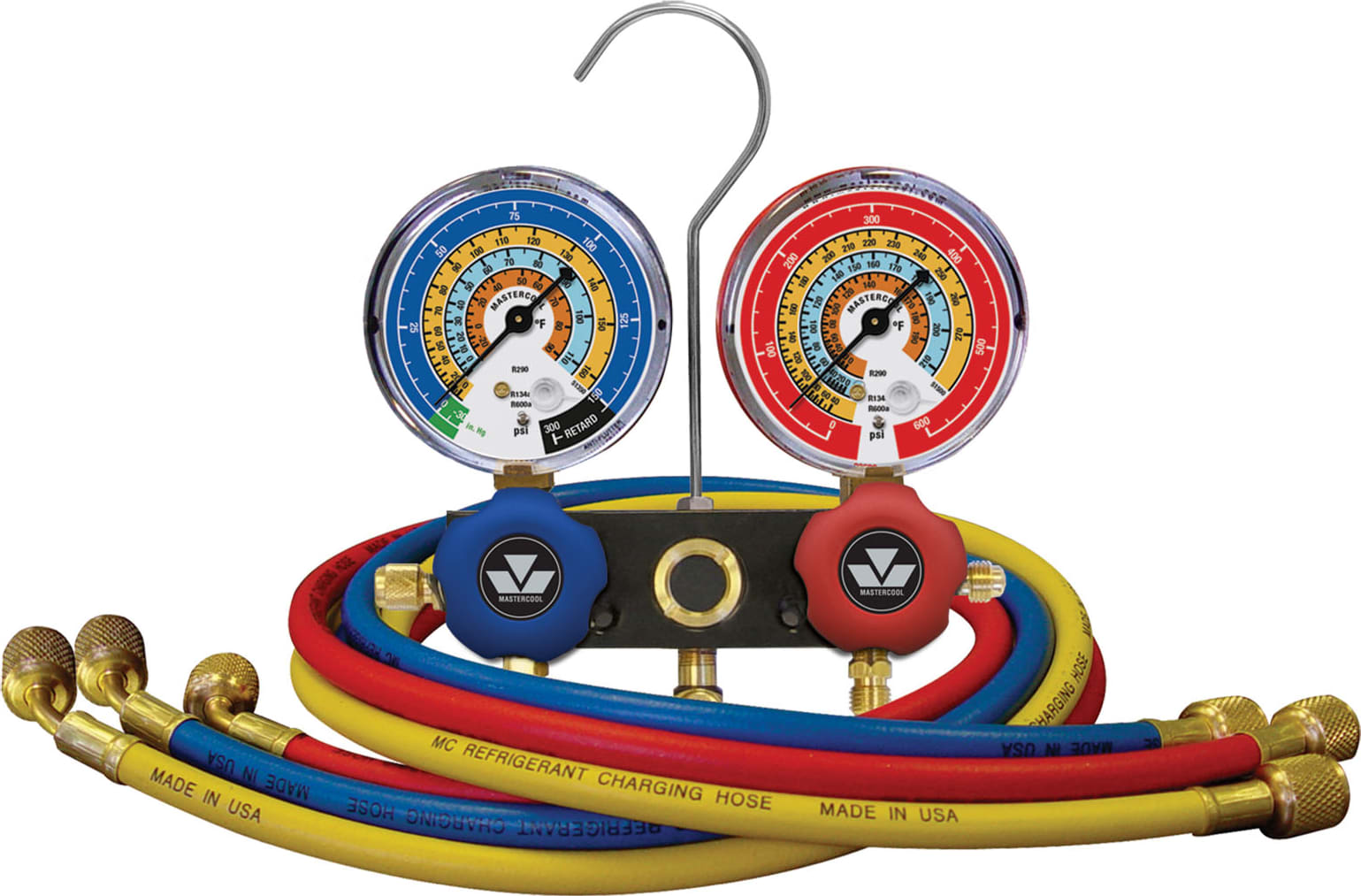 Mastercool 93561 - 2-Way Aluminum Manifold Gauge Set, R600a, R290, R134a
