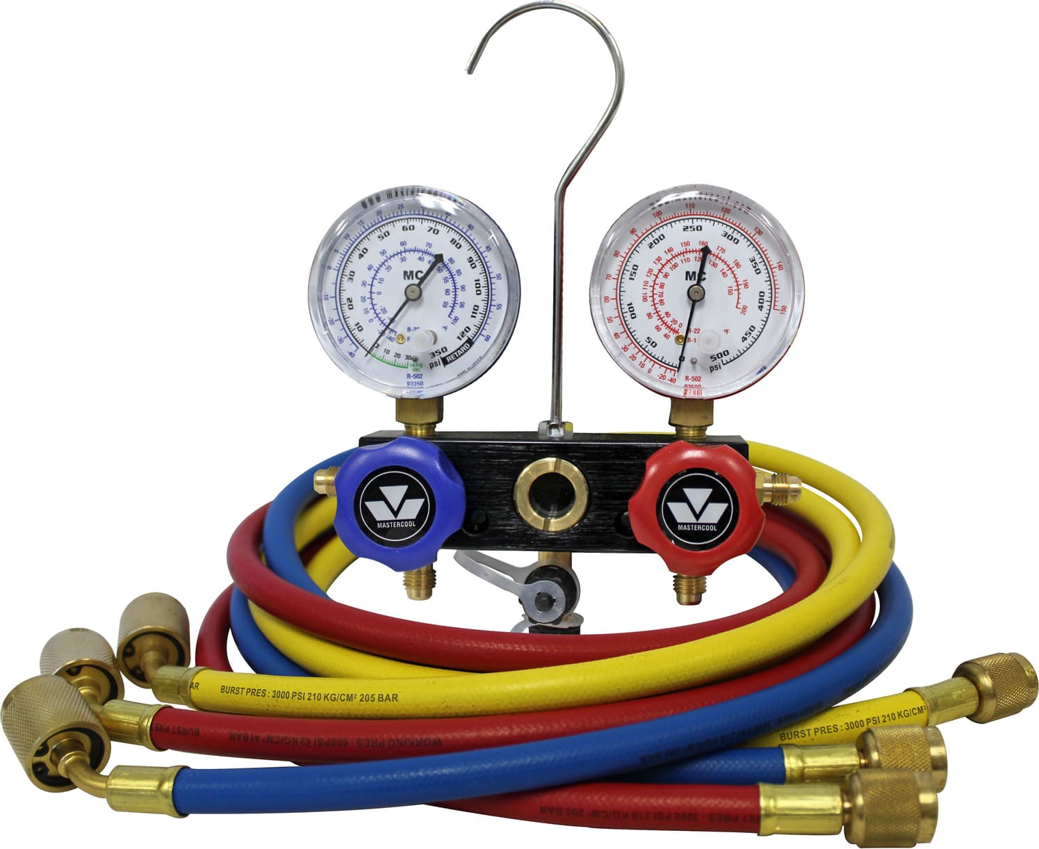 Mastercool 95661 - Aluminum Manifold Set w/2 1/2' Gauges, 3/60' Standard Hose