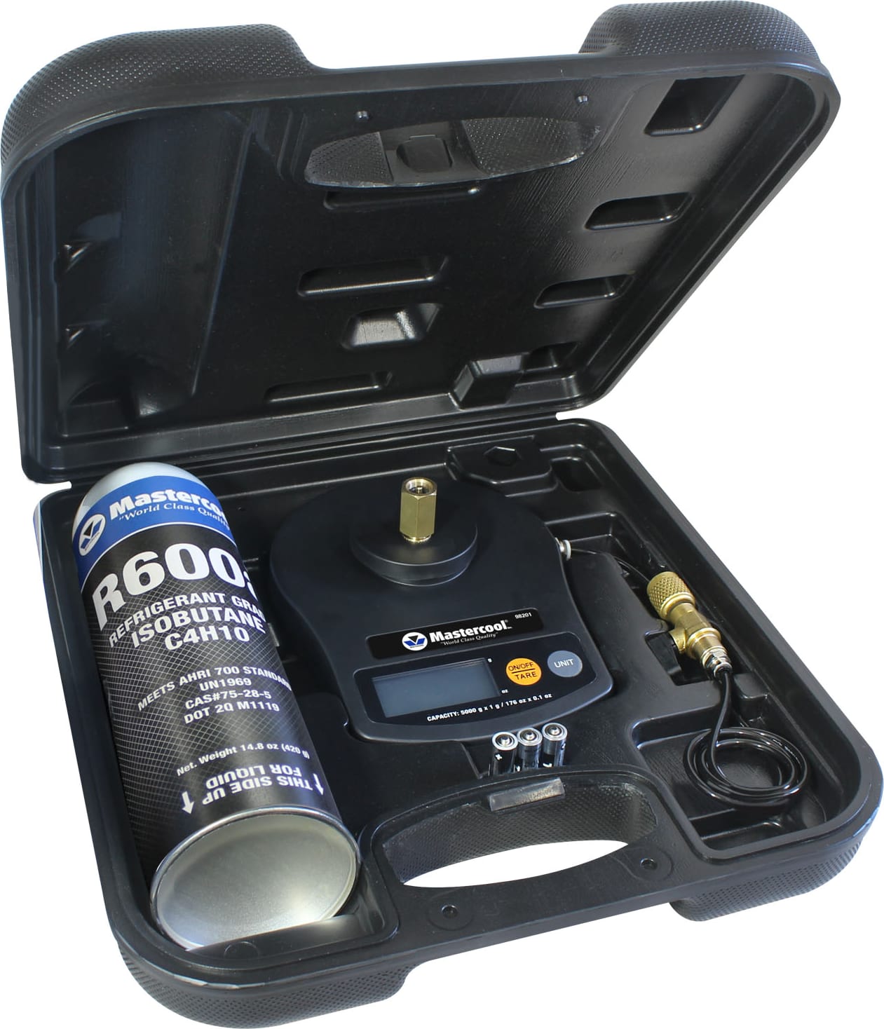 Mastercool 98202-600 - High Precision Charging Scale for R600a and R290 in Case with R600a Refrigerant (12.3oz)