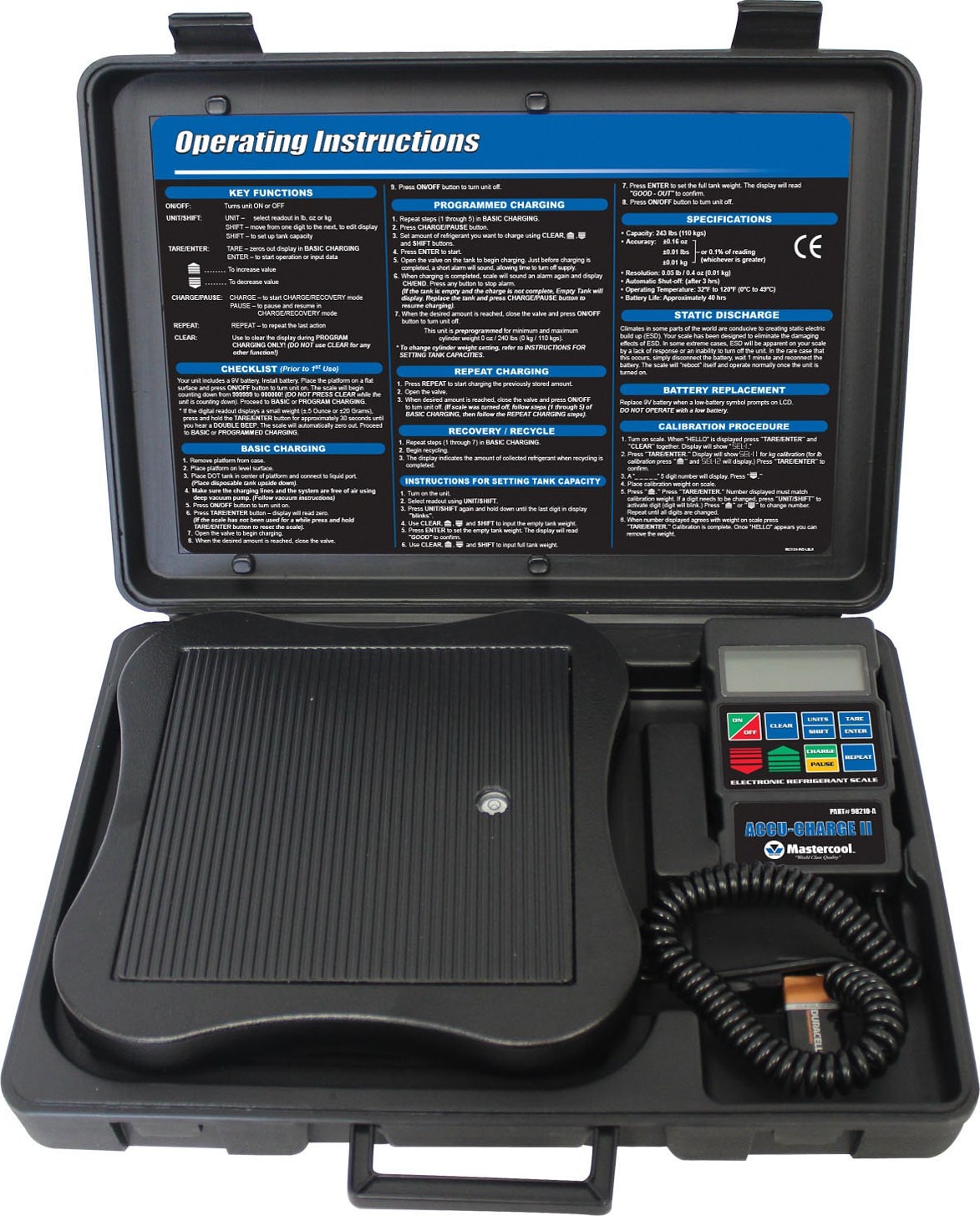Mastercool 98210-A - Accu-Charge II Programmable Refrigerant Scale