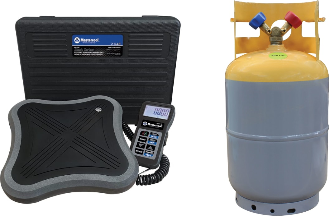 Mastercool 98210-BL TANK KIT - Package with 98210 Charging Scale and 62010 Recovery Cylinder