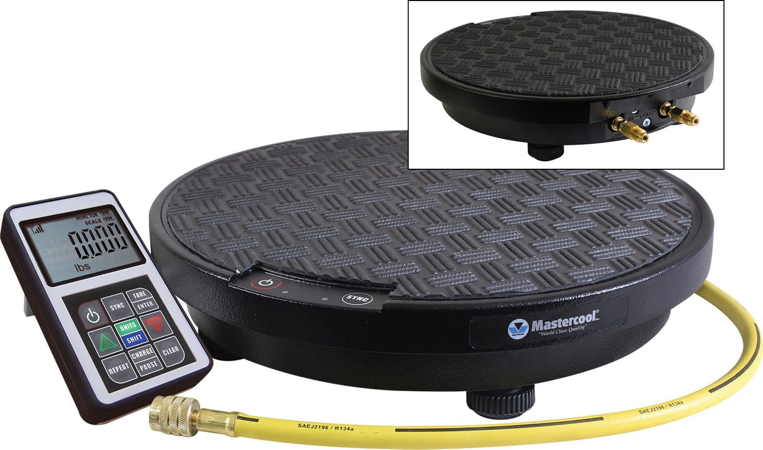 Mastercool 98315-AUT - Wireless Refrigerant Scale w/ Solenoid Valve and Automotive Fittings