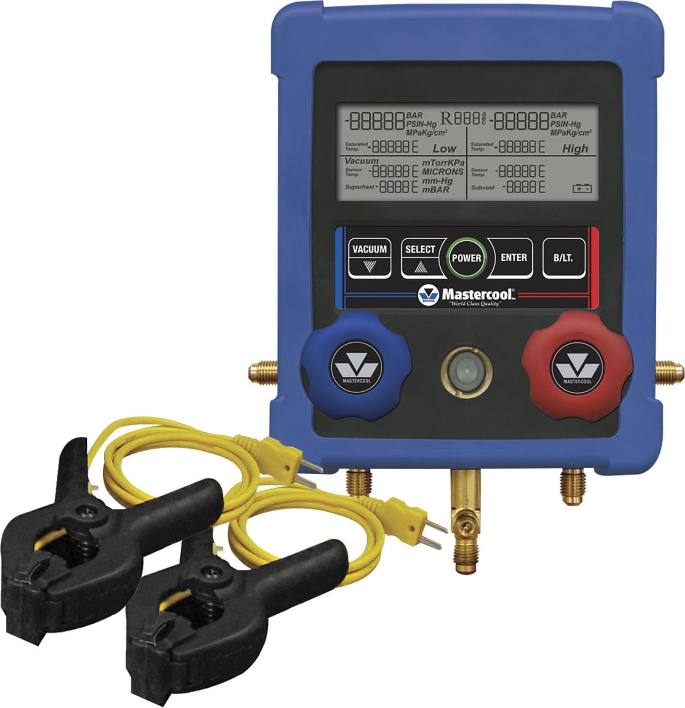 Mastercool 99103-A-2 2 Way Digital Manifold and 2 Clamp-on Thermocouples