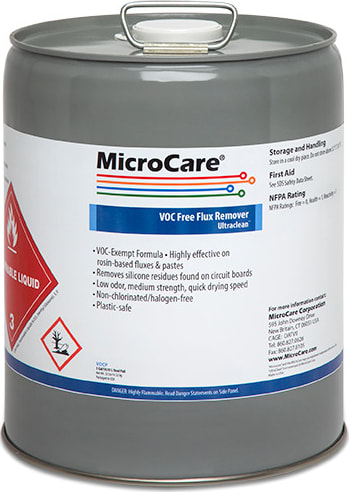 MicroCare MCC-VOCP - Flux Remover, VOC-Free, UltraClean, 5 Gallon Pail, UltraClean Series