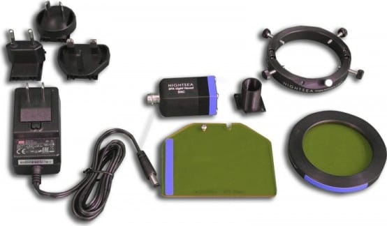 Meiji Techno FLM-RB - Stereo Microscope Adapter System with Base Lamp, Mounting Adapter, Light Head and Filter Set (Royal Blue)