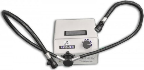 Meiji Techno FQ150/220 - Dual Arm Fiber Halogen Illumination System, 220VAC, 24 in Arm Length