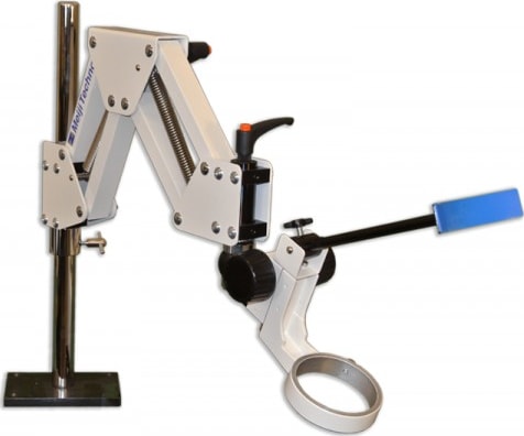 Meiji Techno CR-2 - Articulated Spring Arm Stand with 84.5mm Coarse Focus Block with Headrest