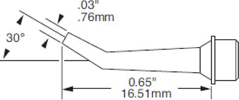 Metcal SMTC-8171 Cartridge, Conical, Bent, 0.76mm (0.03 In)