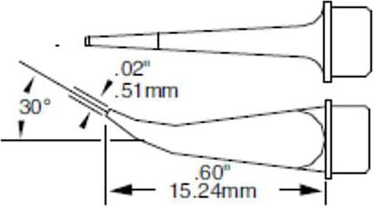 Metcal SMTC-8172 Cartridge, Hook, Long, 0.5mm (0.02 In)