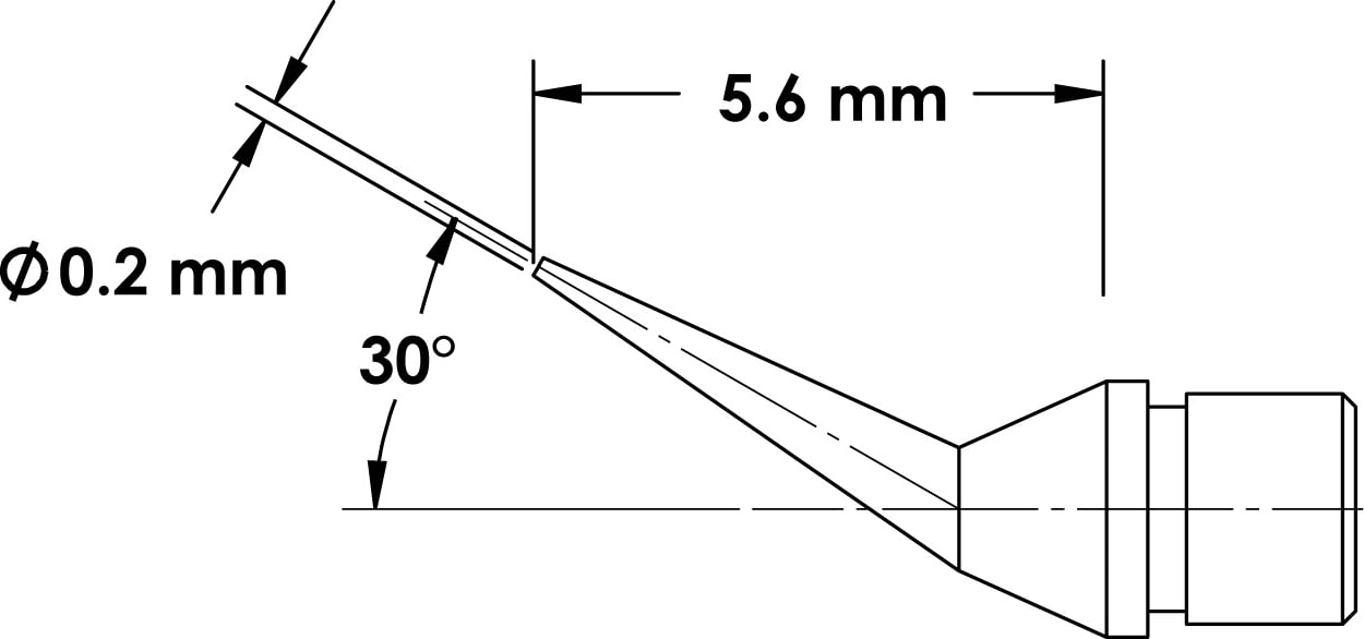 Metcal MFTC-6CNB5602 - MicroFine Soldering Tip (Bent Conical, 0.2 x 5.6mm, 675°F)