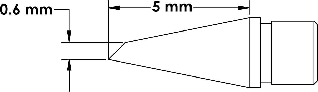 Metcal MFTC-6HF5006 - MicroFine Soldering Tip (Hoof, 0.6 x 5mm, 675°F)