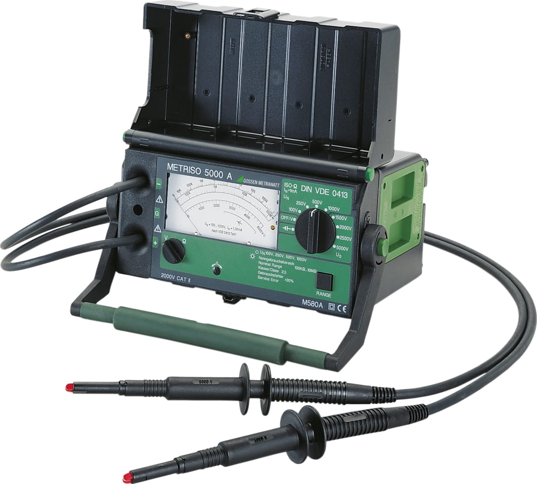Gossen M580A Megohmmeter / Insulation Resistance Testers - Type: Hand Crank, IR Test Voltage: 100 V, Maximum Insulation Resistance: 1 T Ohms