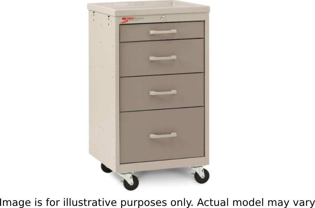 Metro MBC1210TL - Basix Compact Medical Cart, Steel/Polymer, Taupe