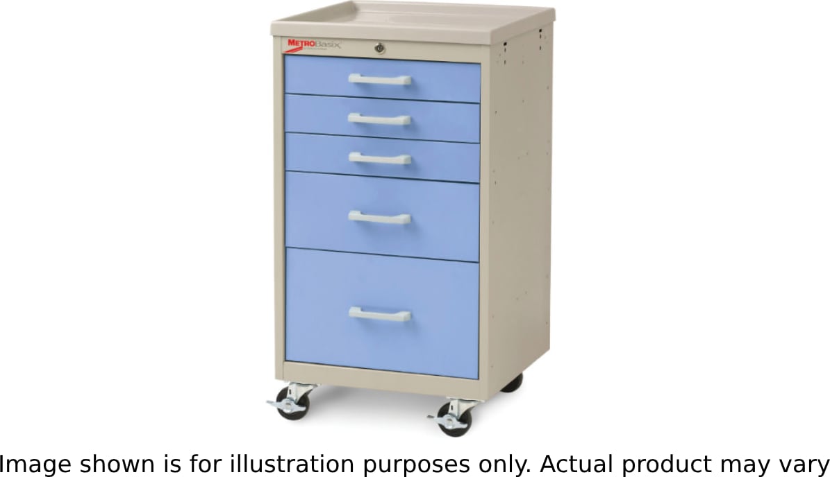 Metro MBC3110TL - Basix Compact Medical Cart, Steel/Polymer, Taupe