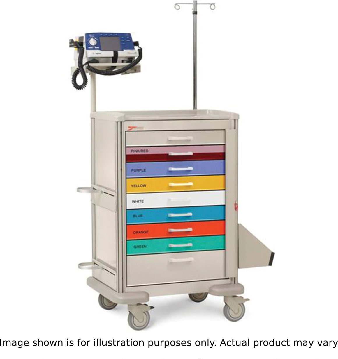 Metro MBP8100PEDS - Basix Plus Pediatric Crash Cart, Steel/Aluminum/Polymer, Taupe