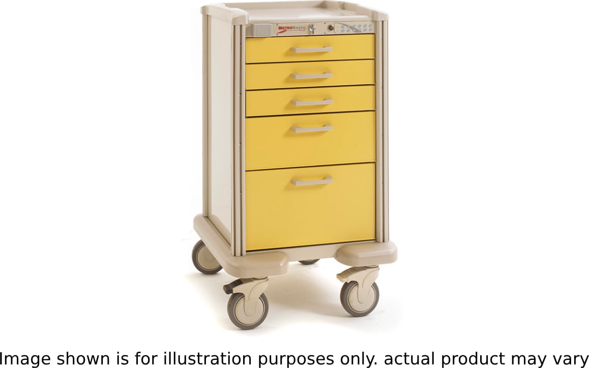 Metro MBPC3110TL - Basix Plus Compact Medical Cart, Steel/Aluminum/Polymer, Taupe