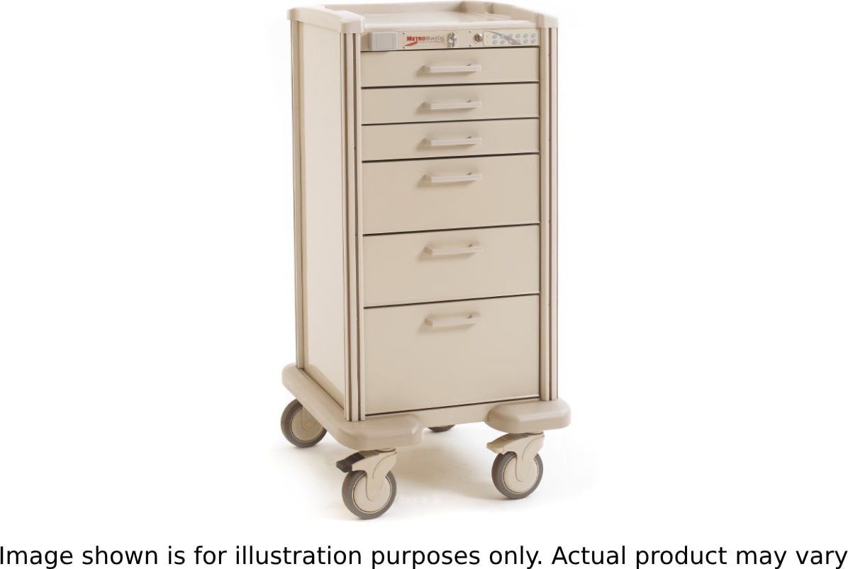 Metro MBPC3210TL - Basix Plus Compact Medical Cart, Steel/Aluminum/Polymer, Taupe