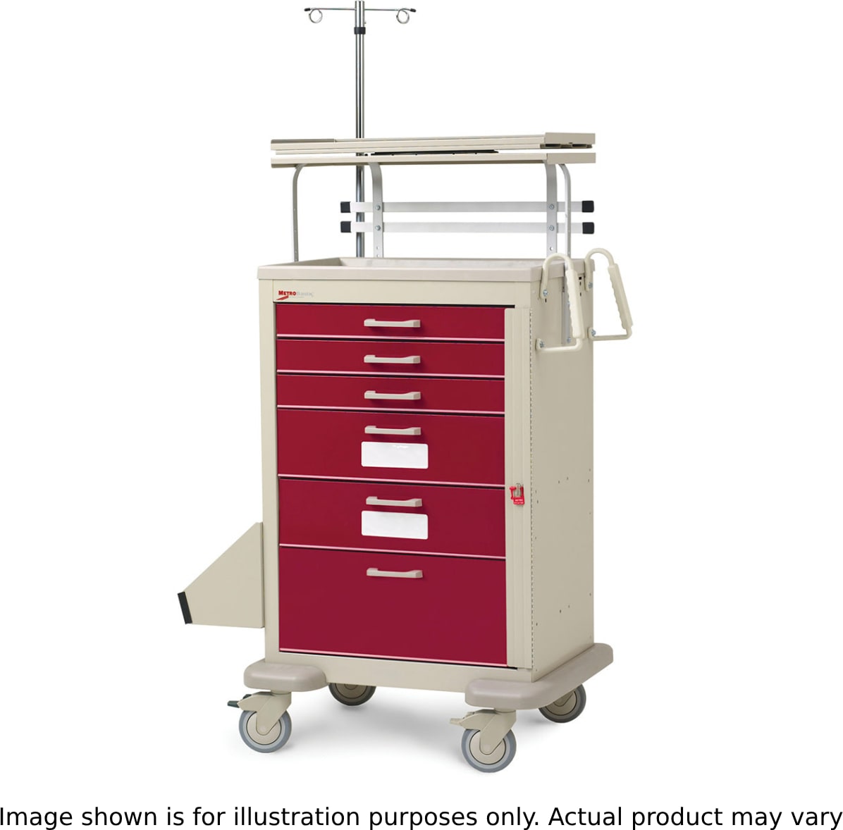 Metro MBX3210CRT3 - Basix Crash Cart, Steel/Polymer, Taupe